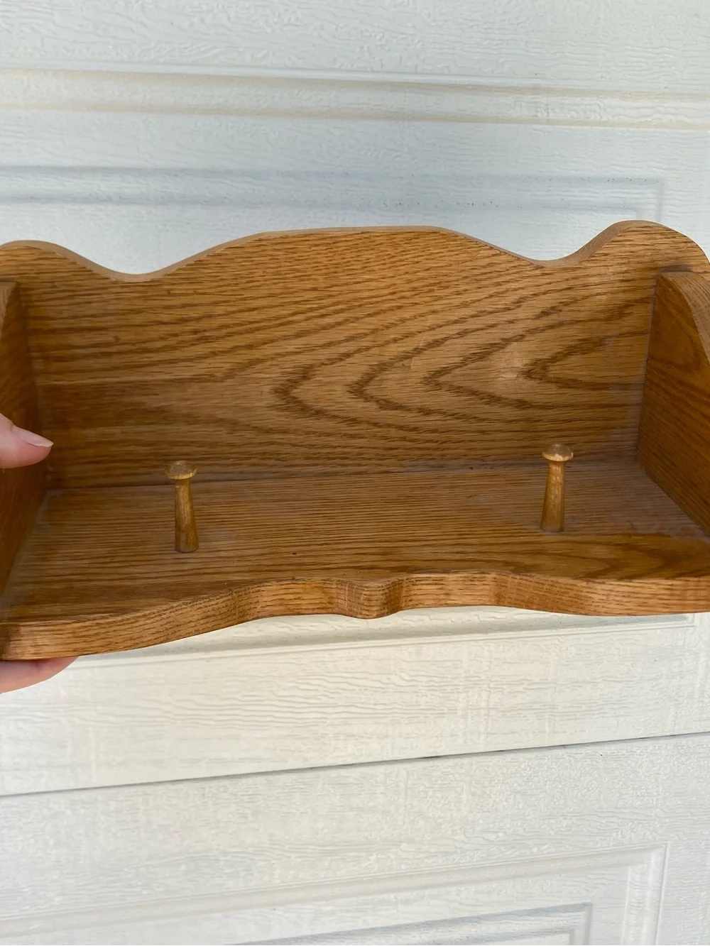 Vintage Wooden Wall Shelf w/ Pegs